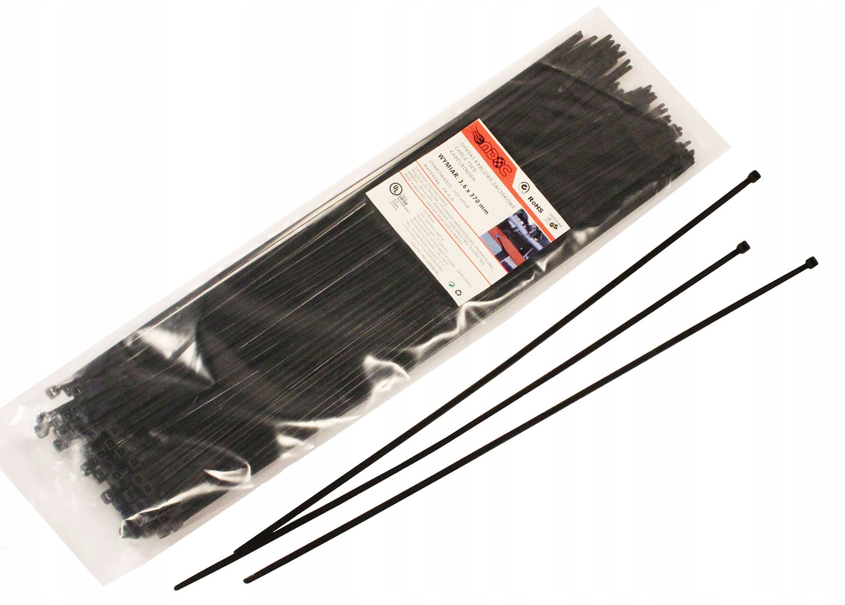 MDC ZIP-Clamps opaski zaciskowe kablowe Uv 370x3,6