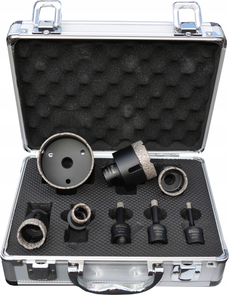 Zestaw koronka otwornica do gresu M14 6-68mm