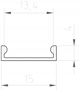 PROFIL ALUMINIOWY PŁASKI do taśm LED 1mb Radiator Typ profil do LED