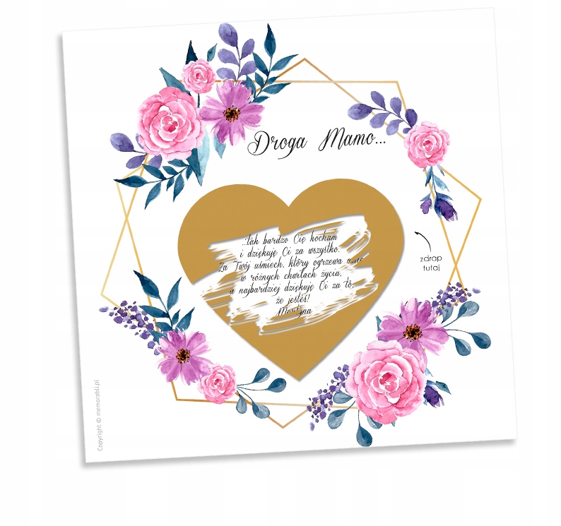 KARTKA ZDRAPKA DZIEŃ MATKI MAMY OJCA