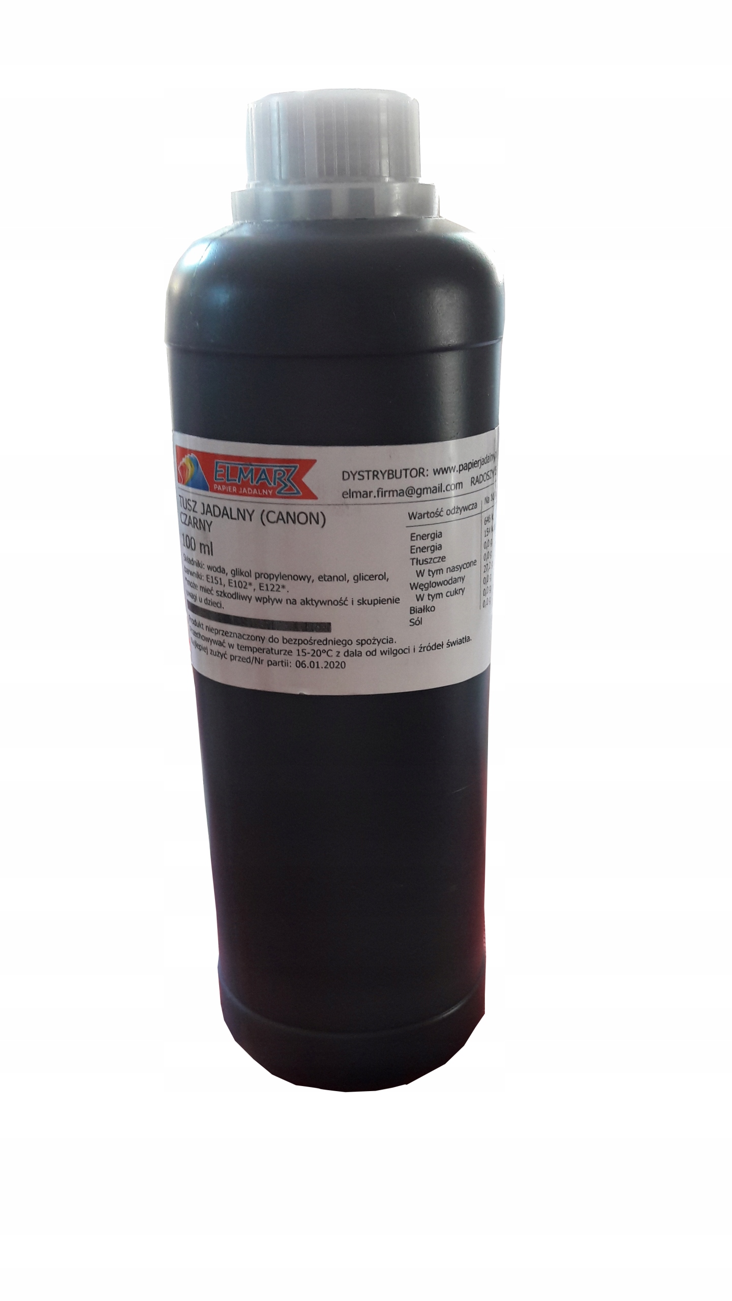 Tusz Jadalny Spożywczy (canon) 1L Kolor Czarny Drukarka spożywcza