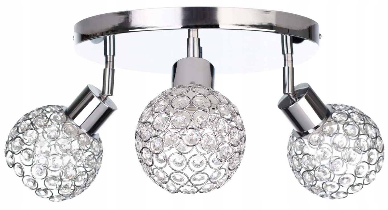 

Lampa Wisząca Chrom Kryształki Diamenty plafon led
