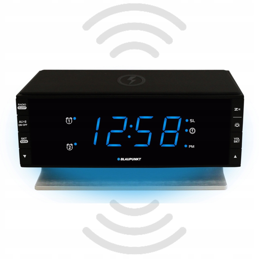 

Radiobudzik Blaupunkt CR55CHARGE ładowarka Qi +led