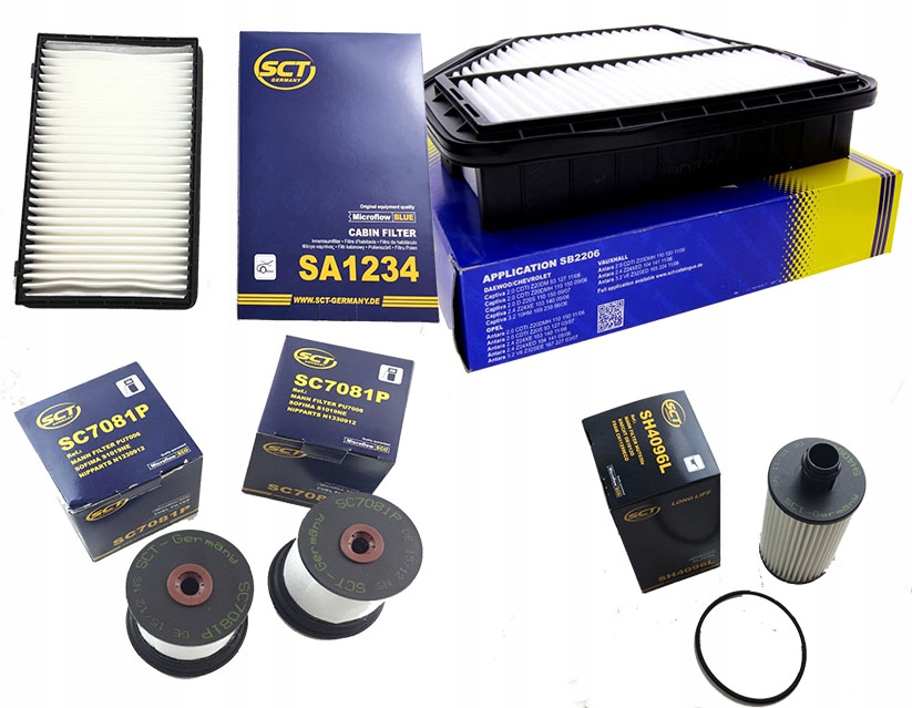 Комплект фильтров CHEVROLET CAPTIVA 2,2d C100 C140 od2013,01 +масло