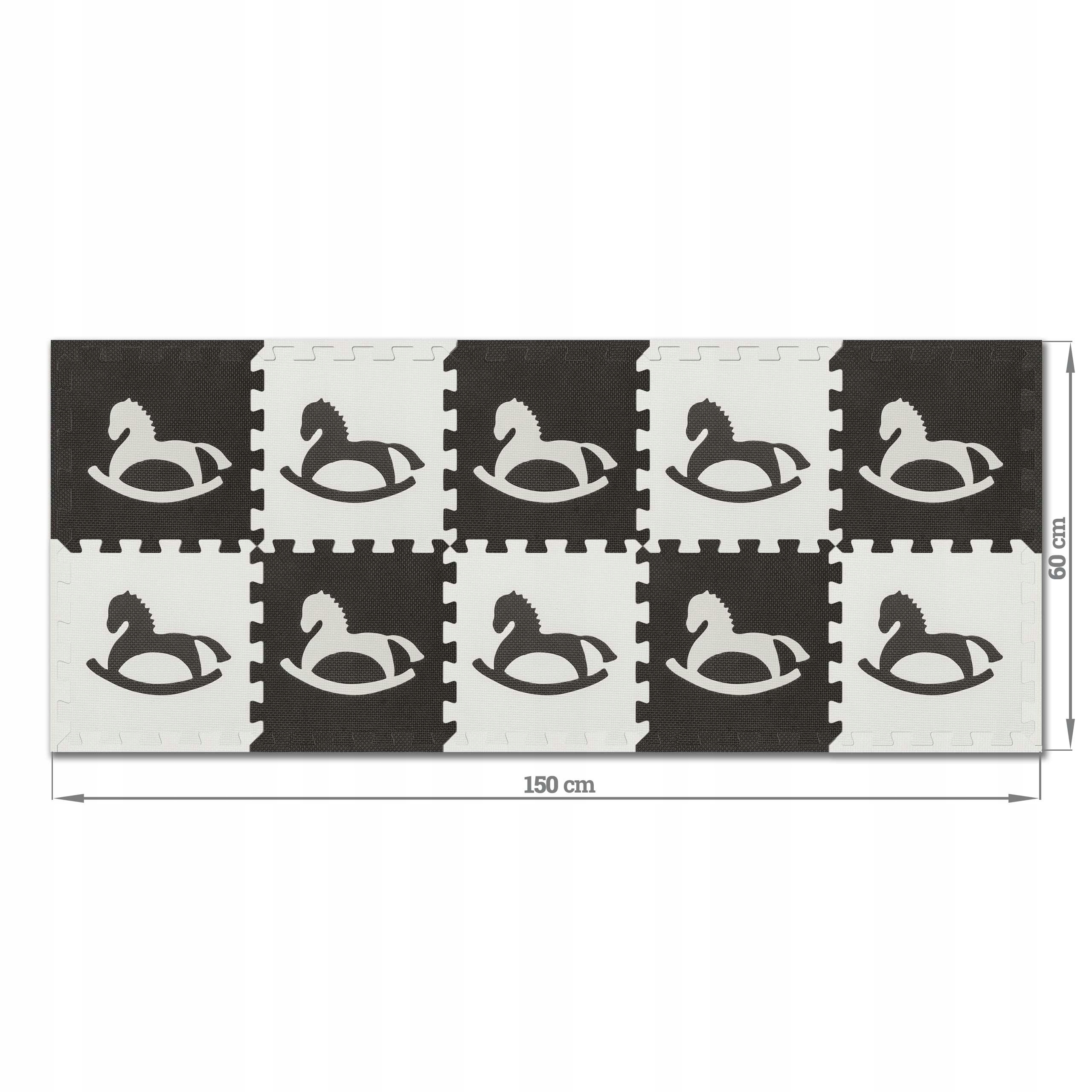 DUŻE PUZZLE PIANKOWE KONIK 30x30 10SZT GRUBE Liczba elementów 10