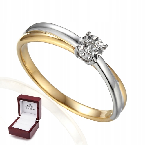 

Złoty Zaręczynowy Pierścionek Diament Próba 585