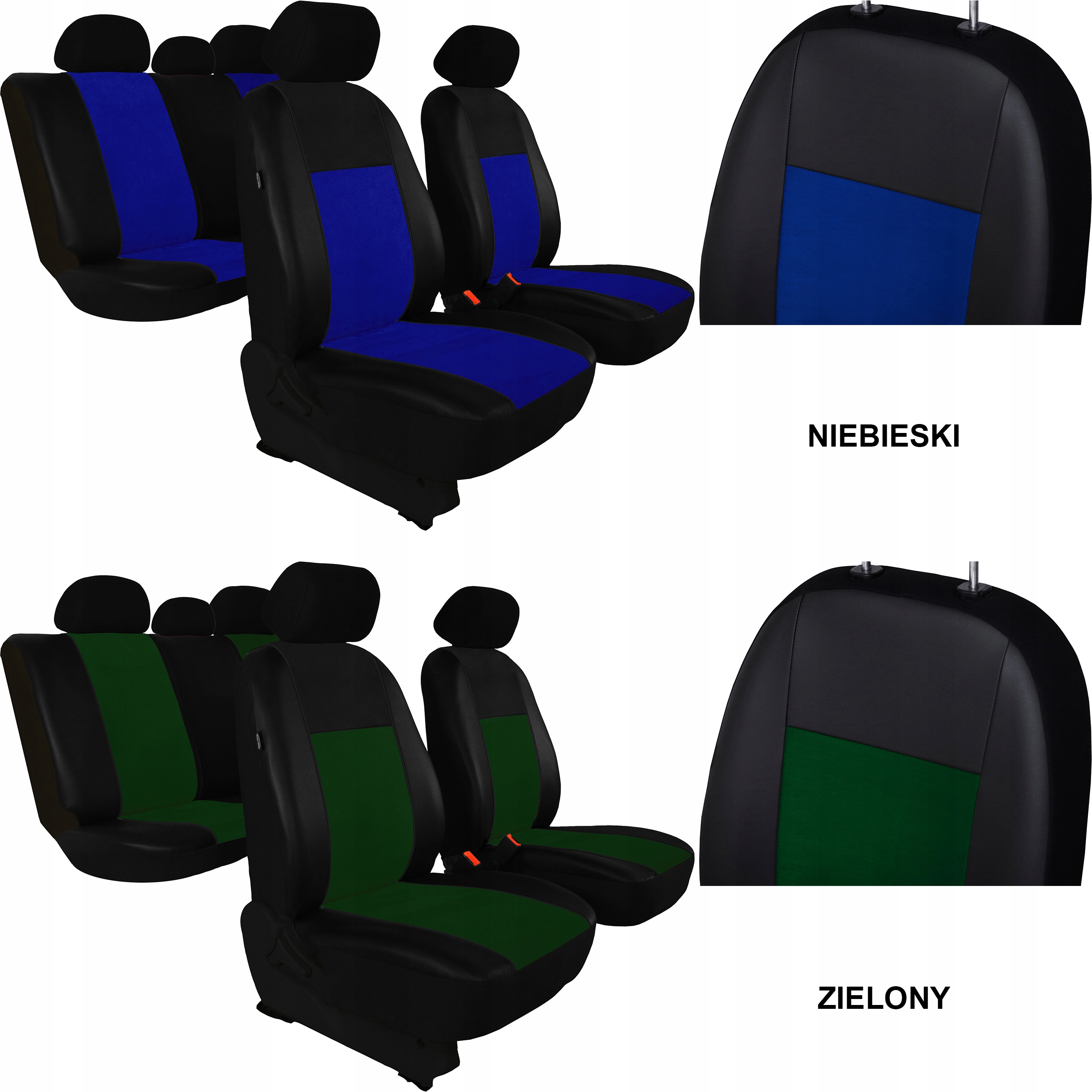 SKÓRA POKROWCE MIAROWE NA FOTELE do VW POLO 4 Typ pokrowiec