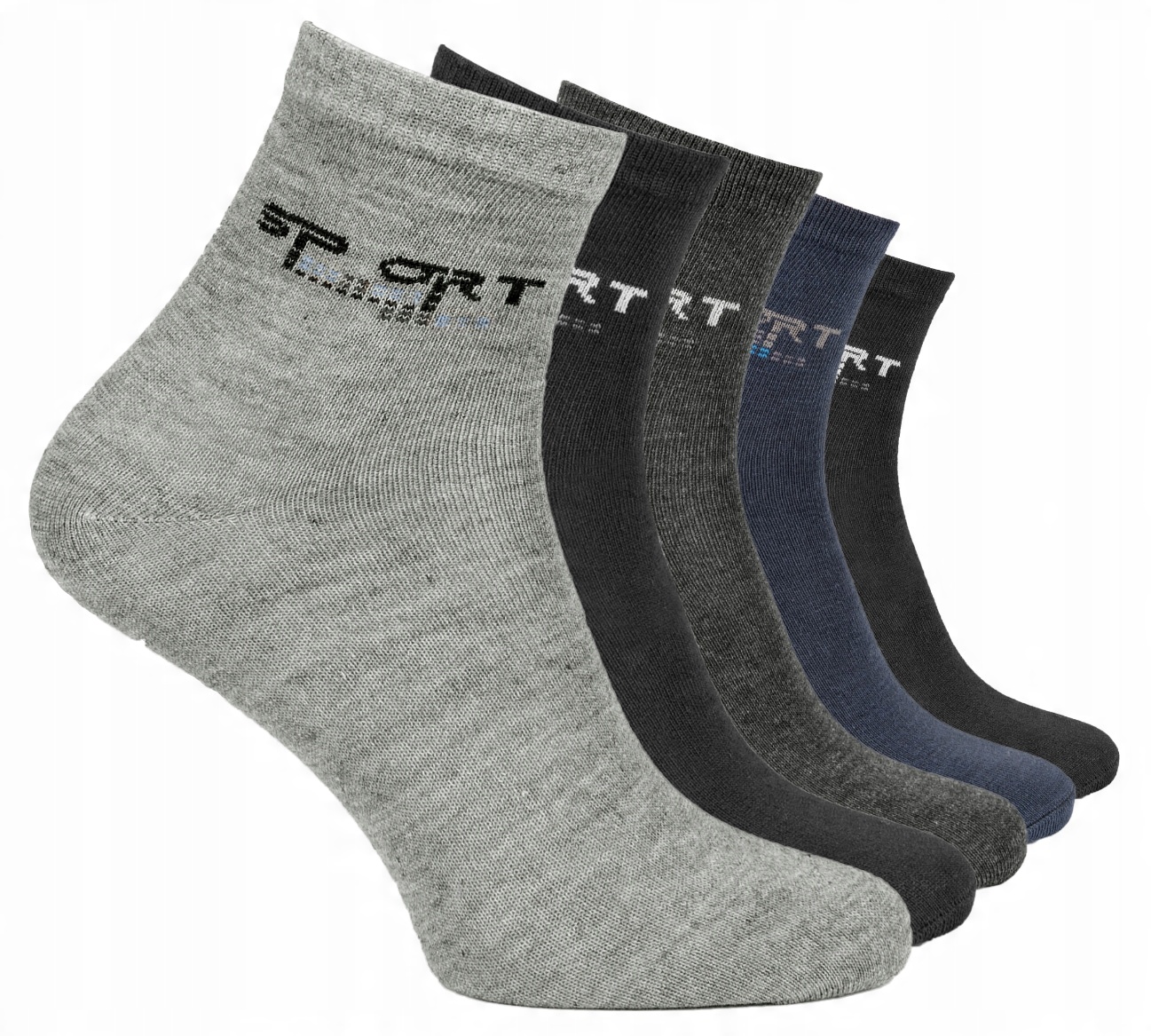 

5 x Skarpety Sportowe Męskie Bawełniane D611 43-46