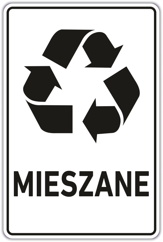 

Mieszane -Naklejka na kosz segregacja śmieci 30 cm