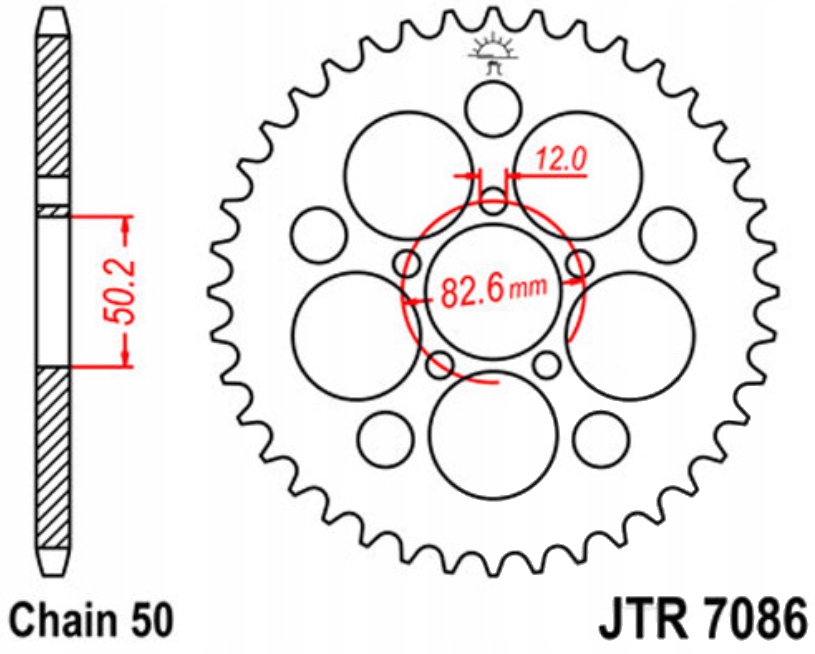 Zadní ozubení 530 Jtr 48Z Harley Davidson Xlh 883