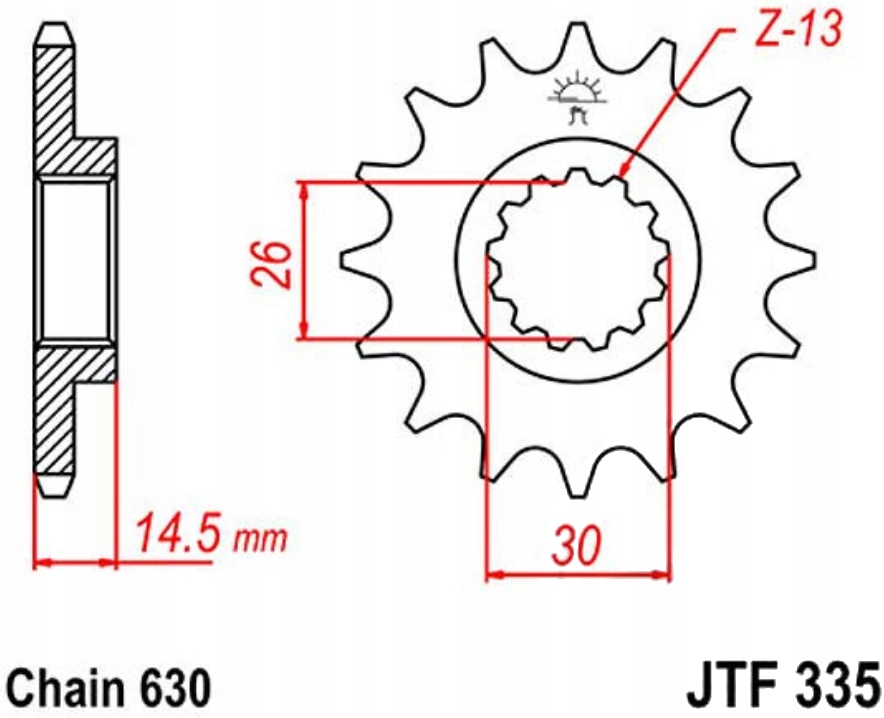 Přední ozubení Jt F335 15 Honda Cbx 1000 79
