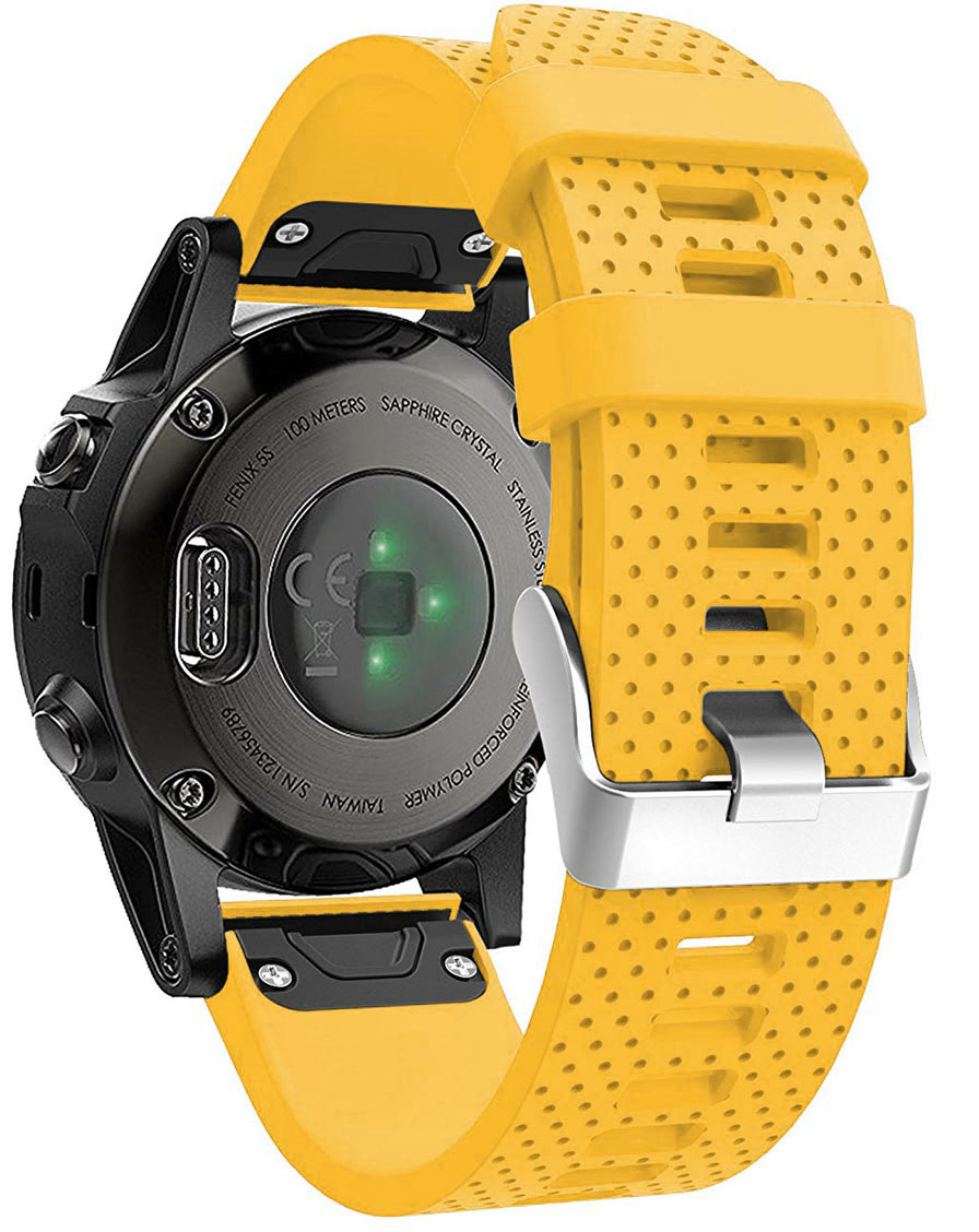 ŻÓŁTY Silikonowy Pasek Garmin FENIX 5S QuickFit Marka Garmin
