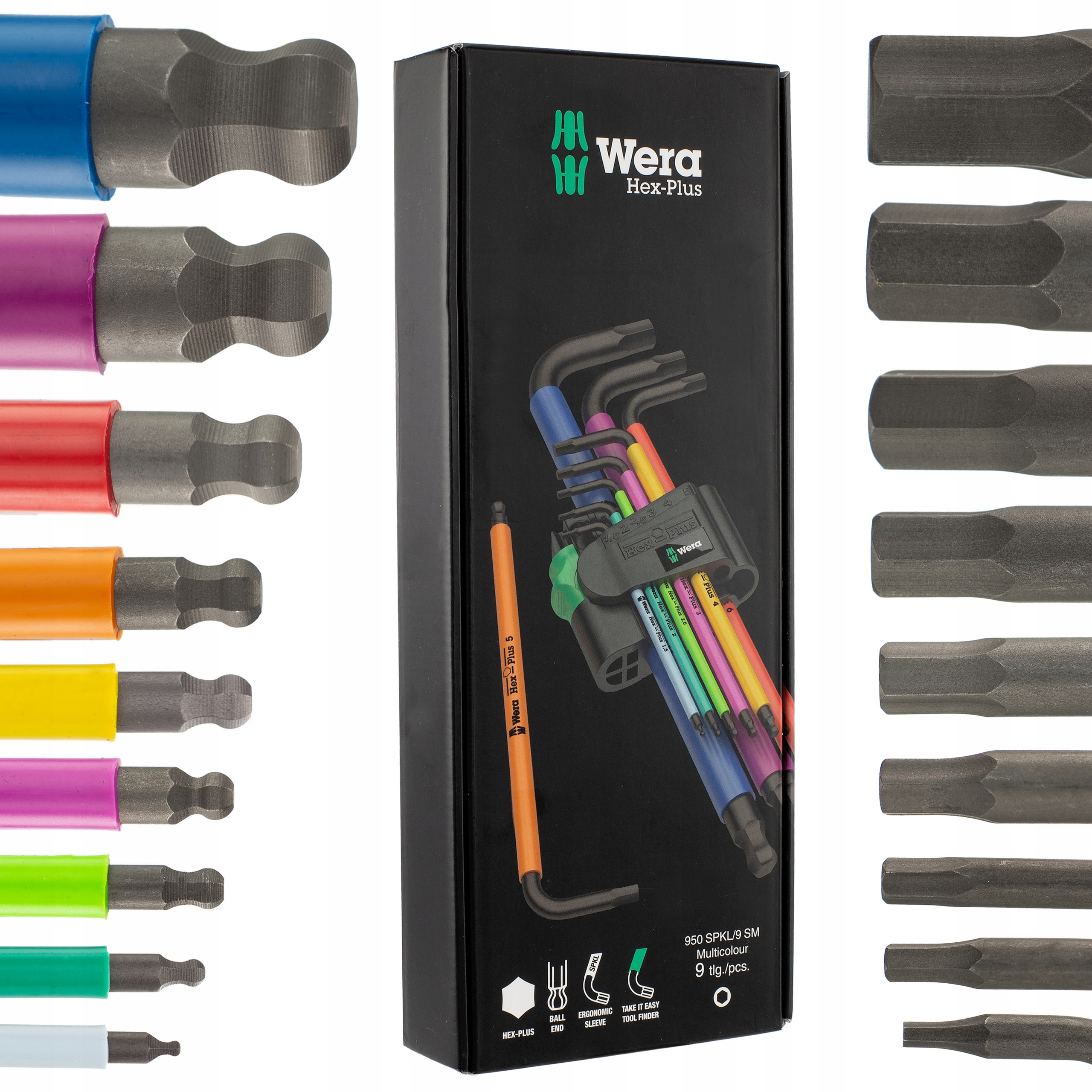 WERA Zestaw Kluczy Imbusowych Hex-Plus 9-cz. Metrisch BlackLaser Kolorowy — miniatura 9