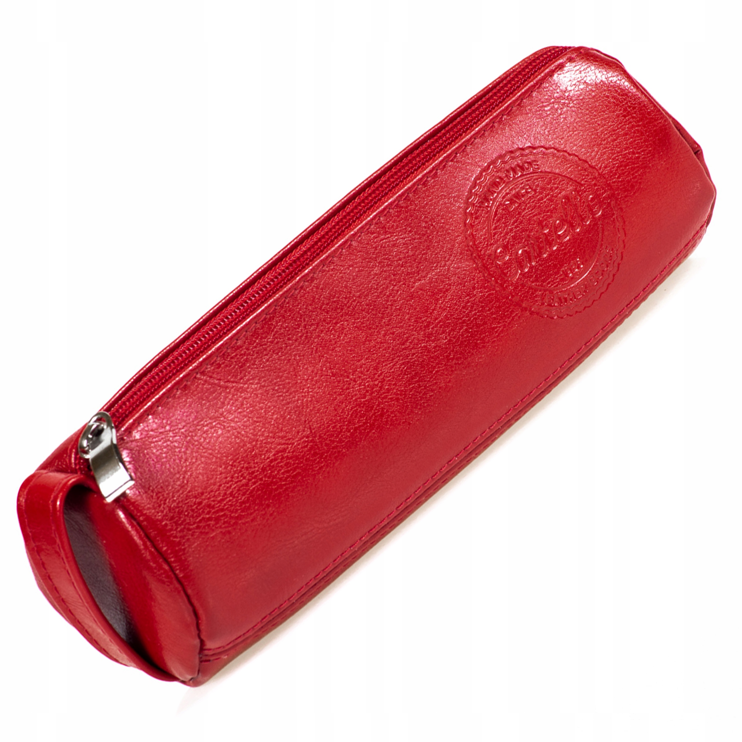 

Skórzany Piórnik czerwony okrągły Cartello G-560-6