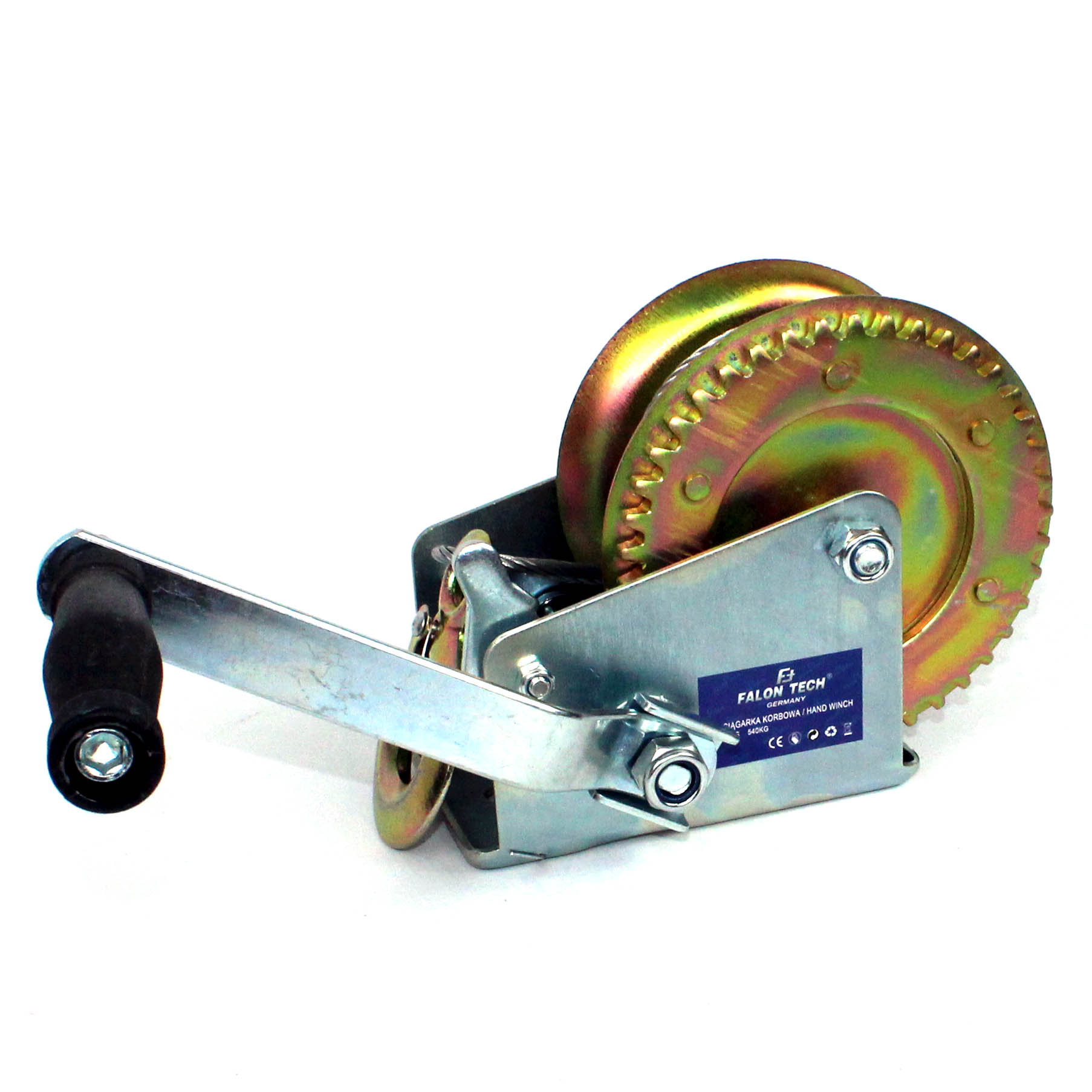 WYCIĄGARKA WCIĄGARKA LINOWA RĘCZNA NA KORBĘ 545kg Marka Falon-Tech