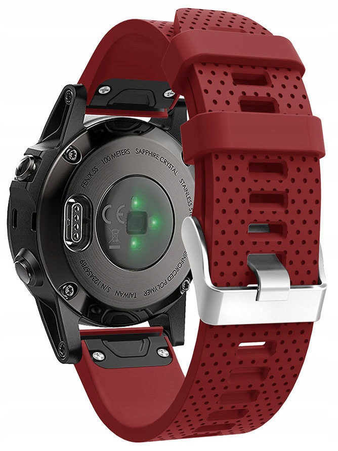 Bordowy Silikonowy Pasek Garmin Fenix 7S QuickFit