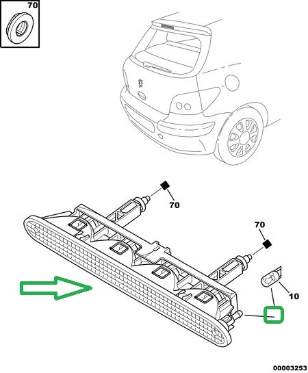 NOWA LAMPA STOP PEUGEOT 307 HB HATCHBACK ORYGINAŁ Typ samochodu Samochody osobowe