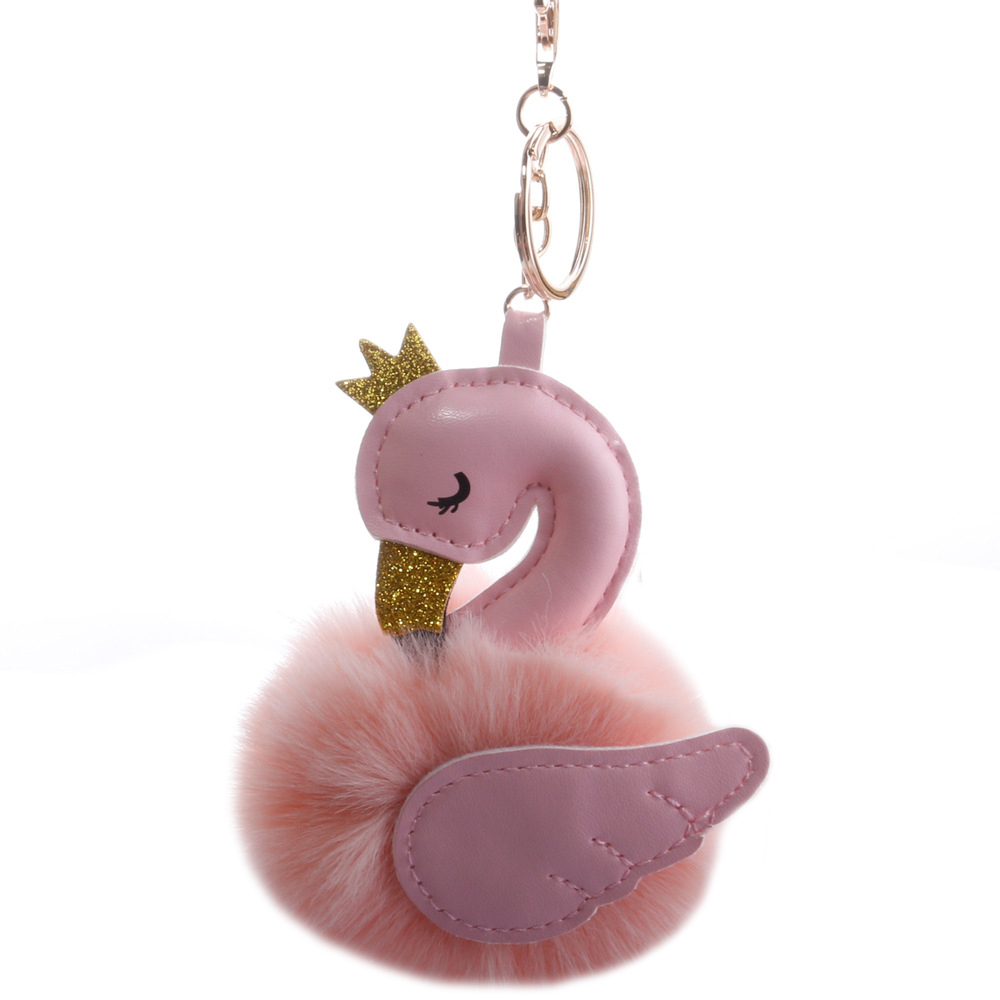 

Pompon Łabądź Keychain Brelok Futerko Nowość !