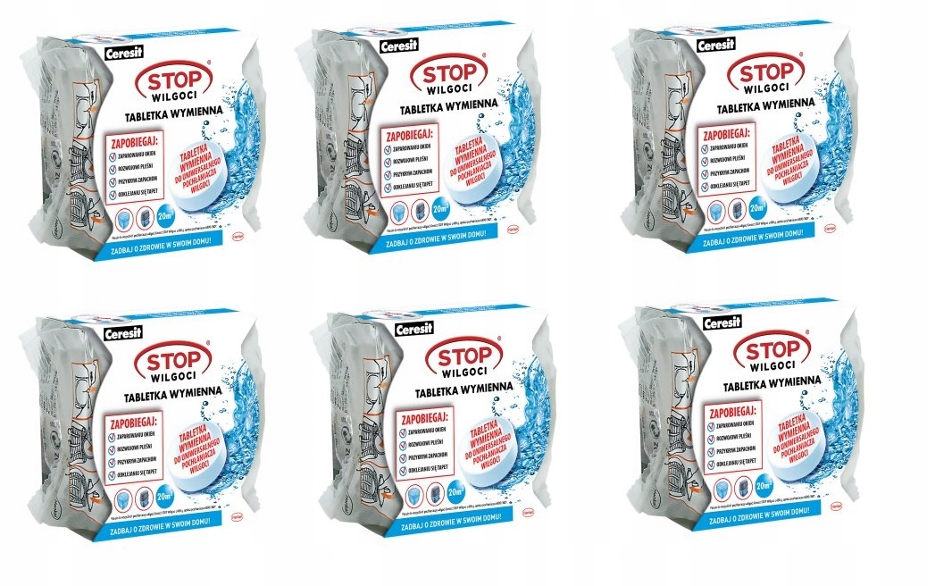 

6 x Ceresit Stop Wilgoci Tabletka Uniwersalna 450g