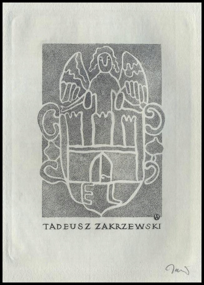 Jakubowski Wojciech 2000 Exlibris C2 Anioł 816