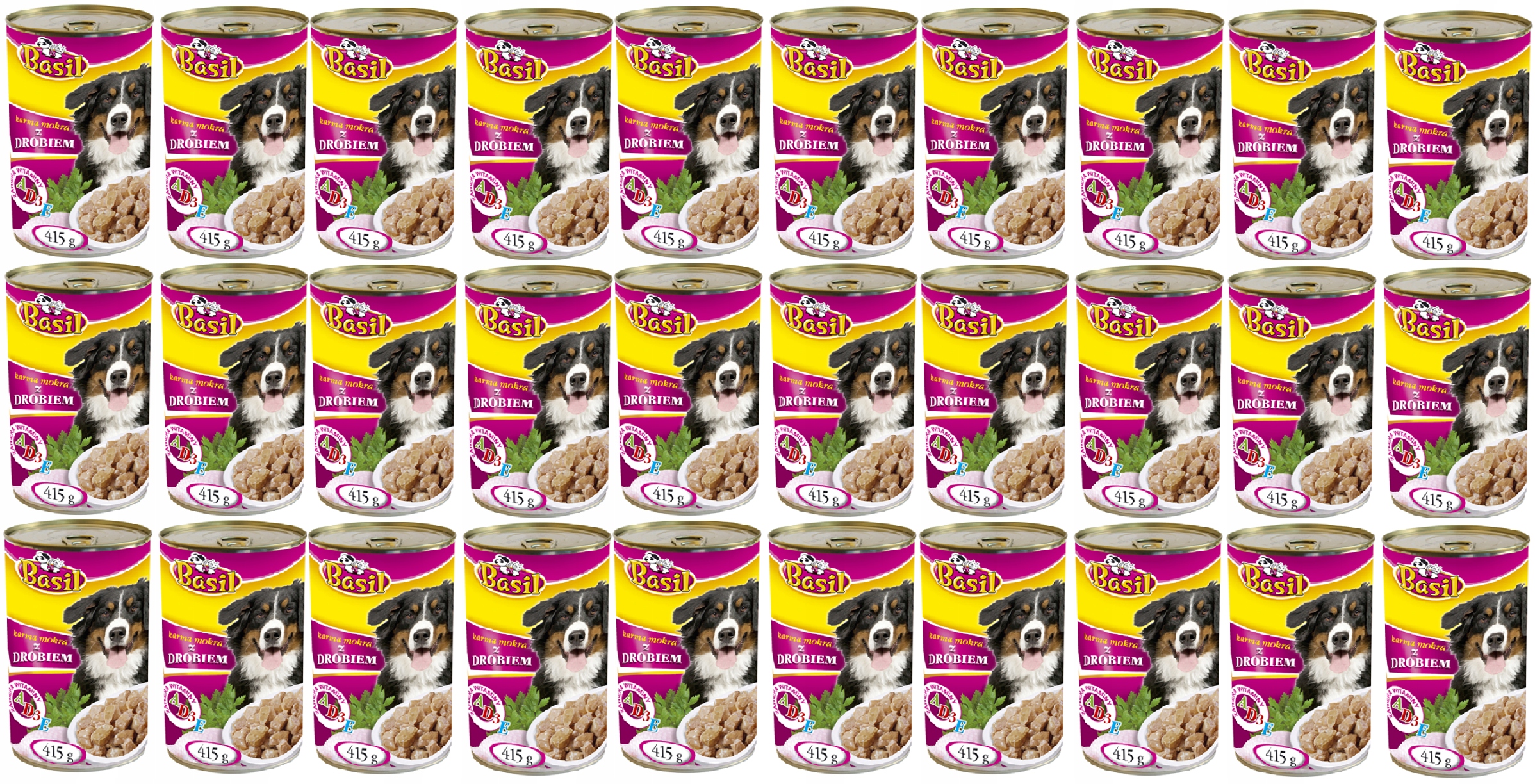 Levně Krmivo Basil 415 g s drůbežím pro psa 30ks konzerva