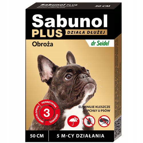 

Sabunol Plus Obroża pchły kleszcze do 5 mc - 50cm