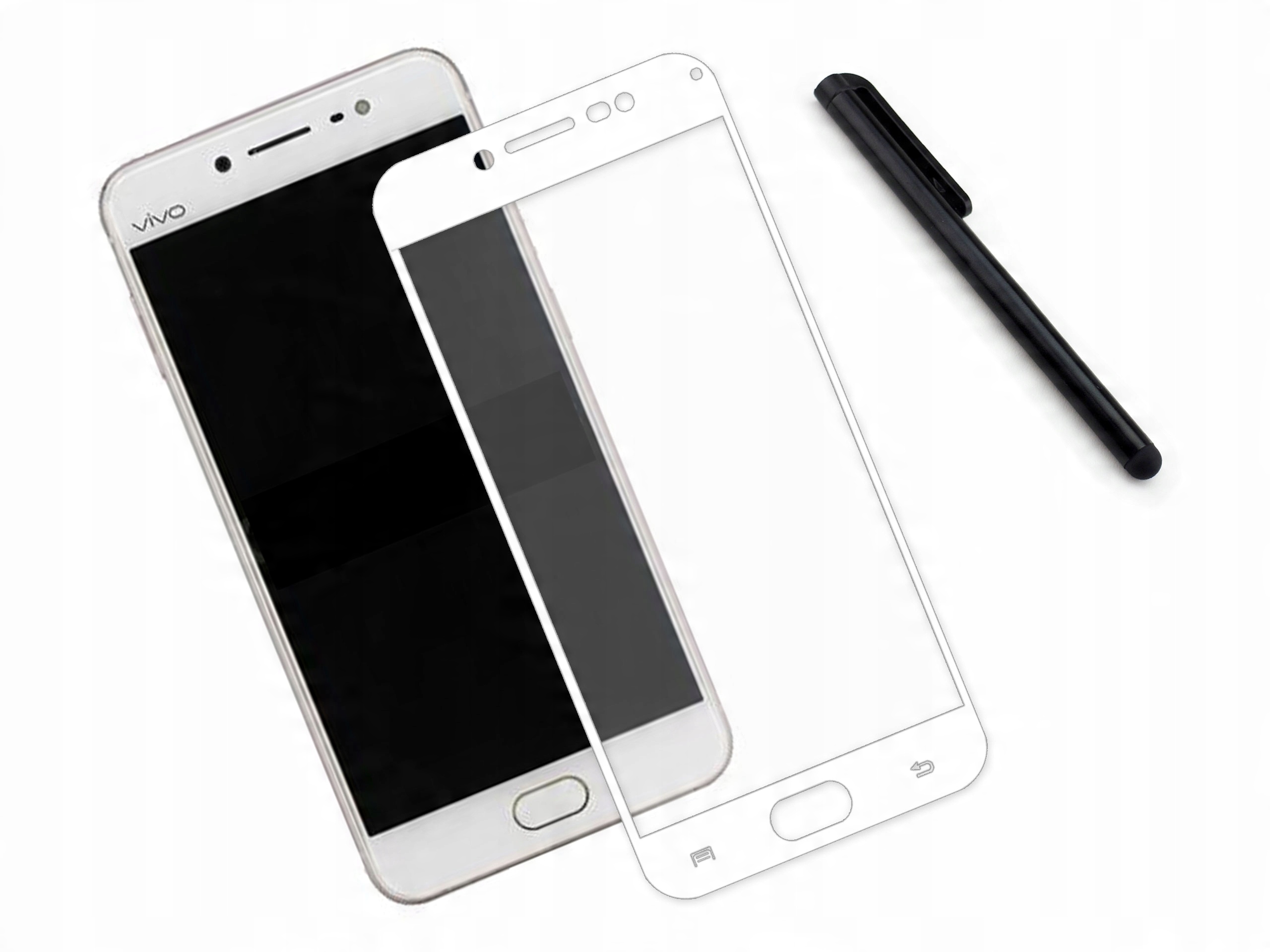 

Szkło ochronne zaokrąglone 3D 9H Vivo X7 Białe