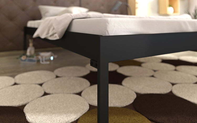 JEDNOOSOBOWE ŁÓŻKO METALOWE MŁODZIEŻOWE == 90X200 Długość mebla 206 cm