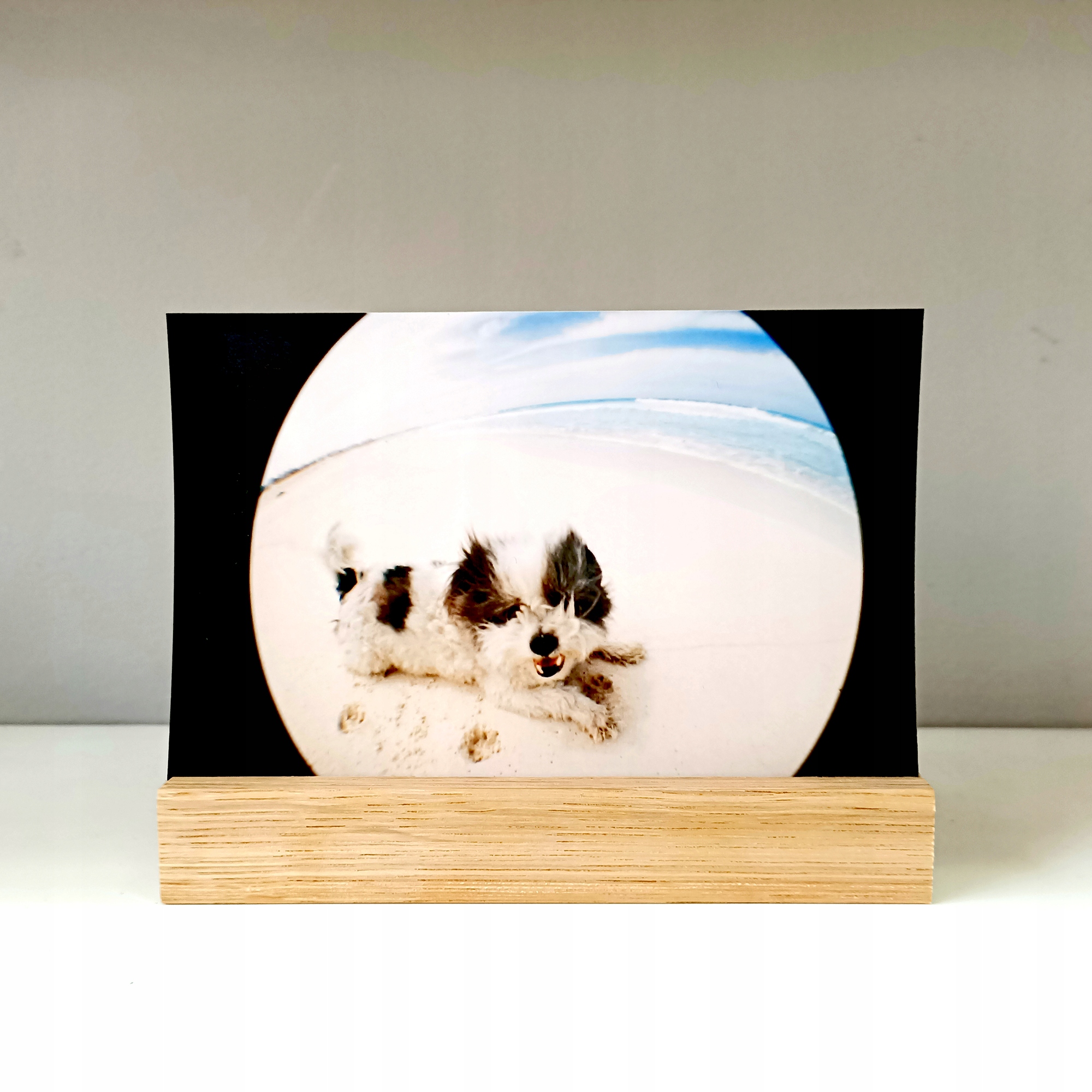 

Podstawka stojak na zdjęcia 10x15 jasny drewniany