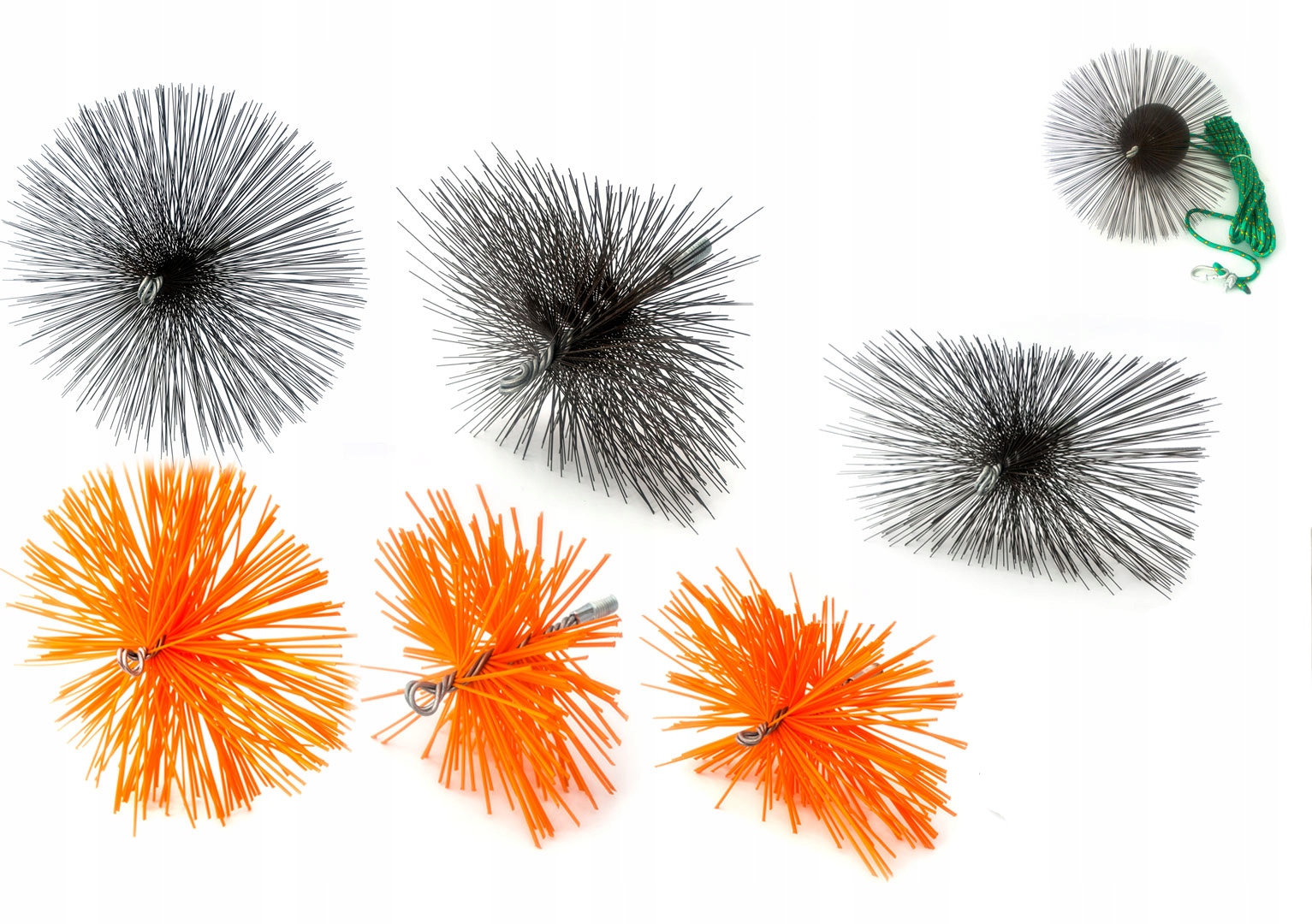 ZESTAW DO CZYSZCZENIA KOMINA SZCZOTKA 16X28 2,5KG+GRATIS