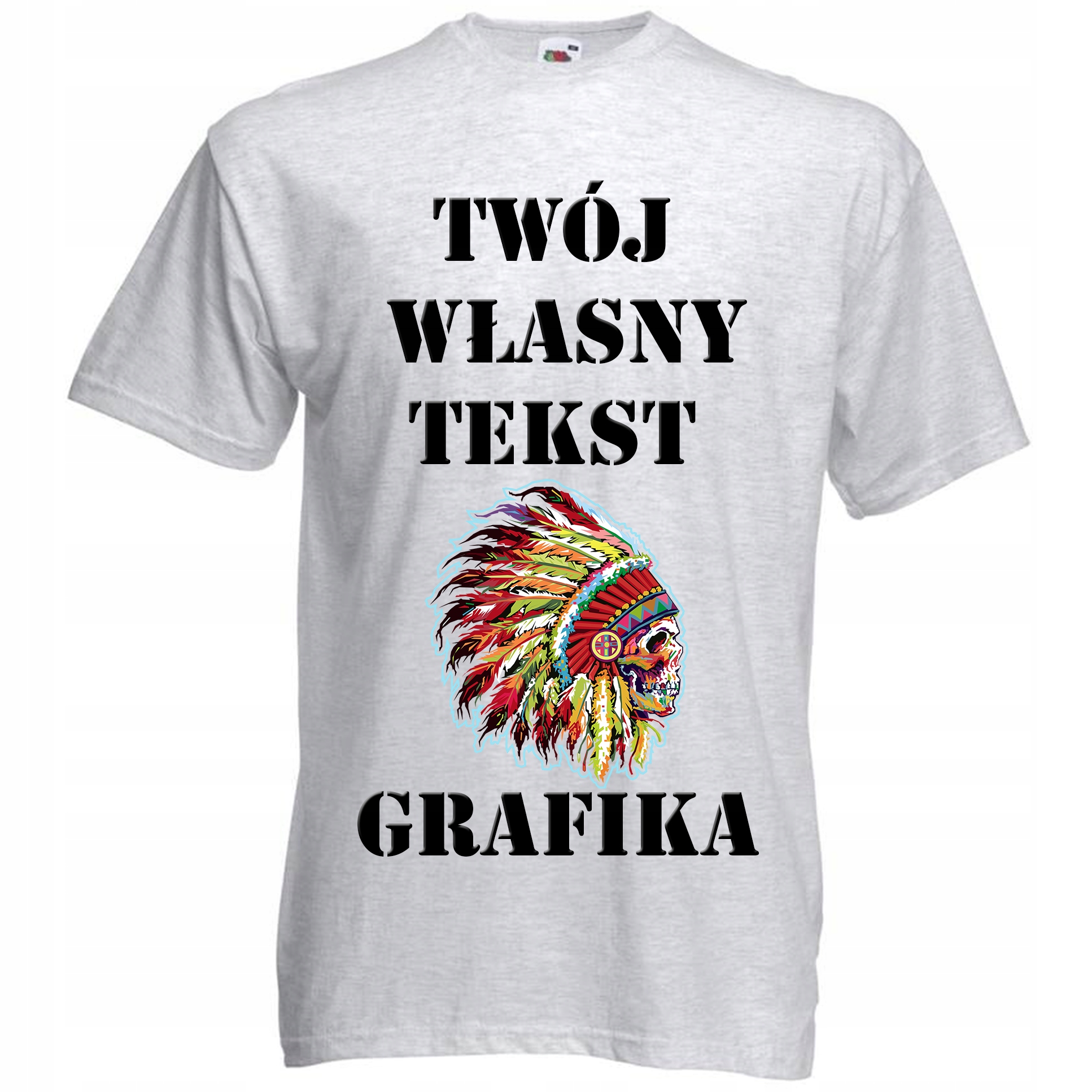 

Koszulka Męska Szara Z Własnym Nadrukiem S