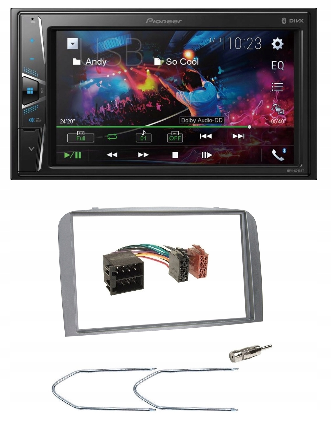 Pioneer MVH-G210BT Bluetooth autorádio 2DIN Alfa Romeo 147 rámček