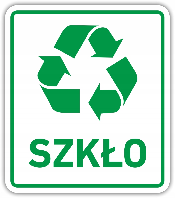 

Szkło Naklejka na kosz segregacja śmieci 15 cm