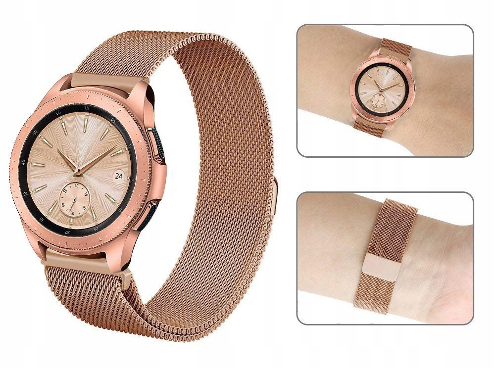 BRANSOLETA MILANESE MESH RÓŻOWE ZŁOTO 22mm Magnet. Marka Aries watches
