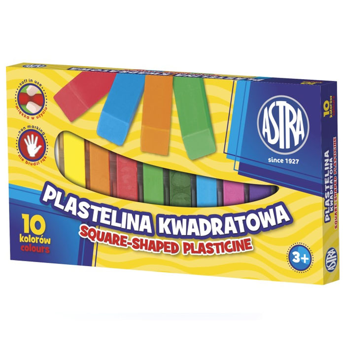 P320 PLASTELINA KWADRATOWA 10 KOLORÓW ASTRA
