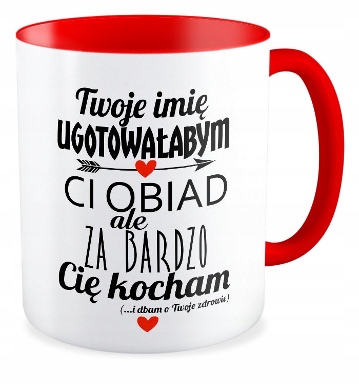 

Kubek czerwony Miłość Dla Niej Niego + Imię