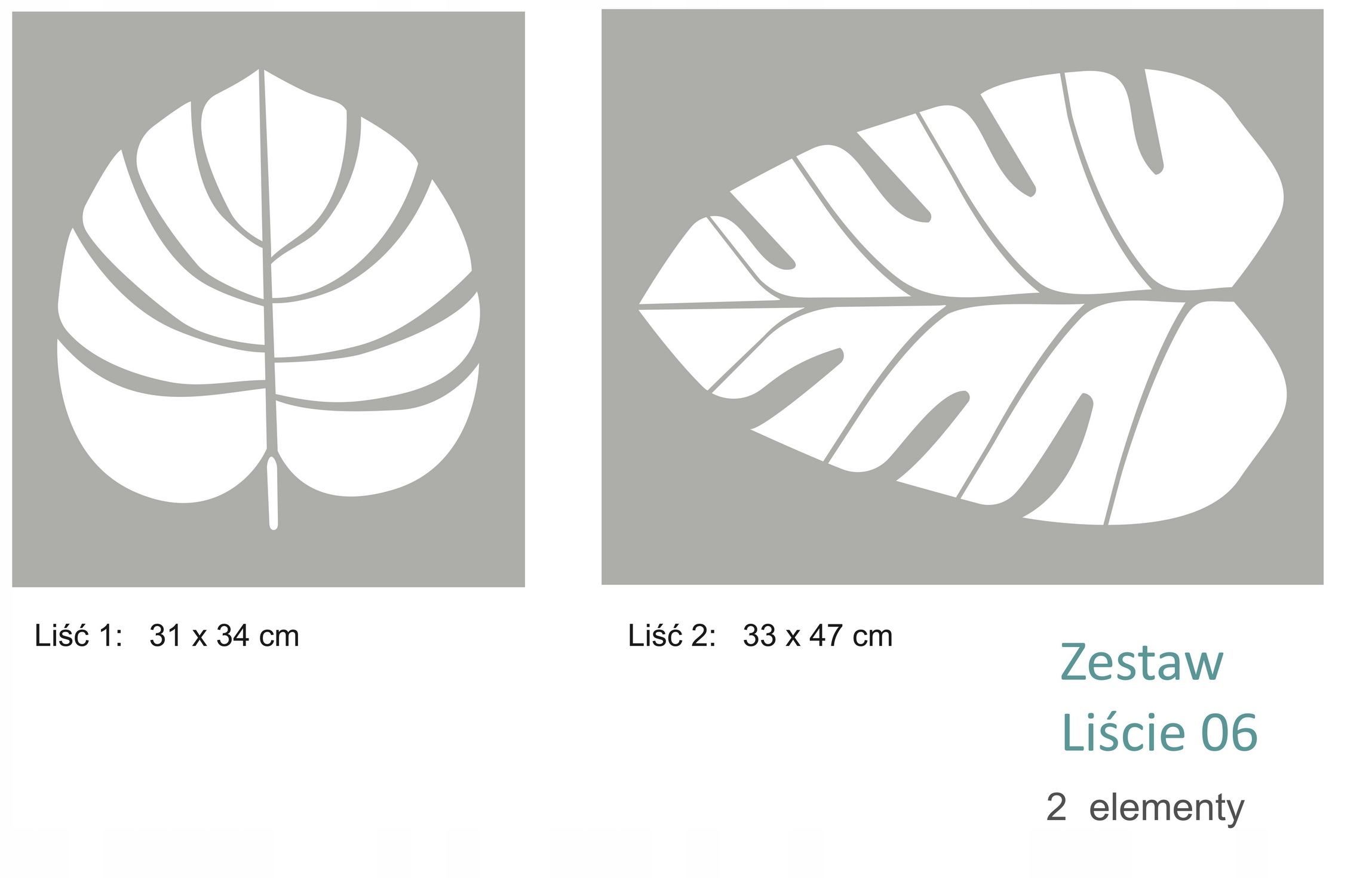 SZABLONY MALARSKIE WIELOKROTNE 2 szt.- DUŻE LIŚCIE Rodzaj szablon