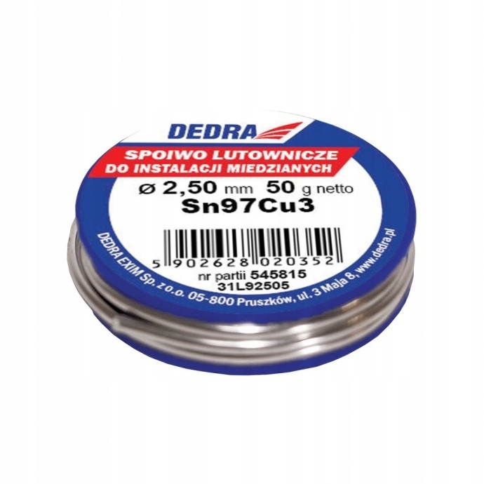 

Dedra 31L92505 Spoiwo lutownicze 2.5mm 50g