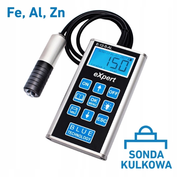 

Miernik lakieru Expert E-12-S-AL wykrywa Ocynk