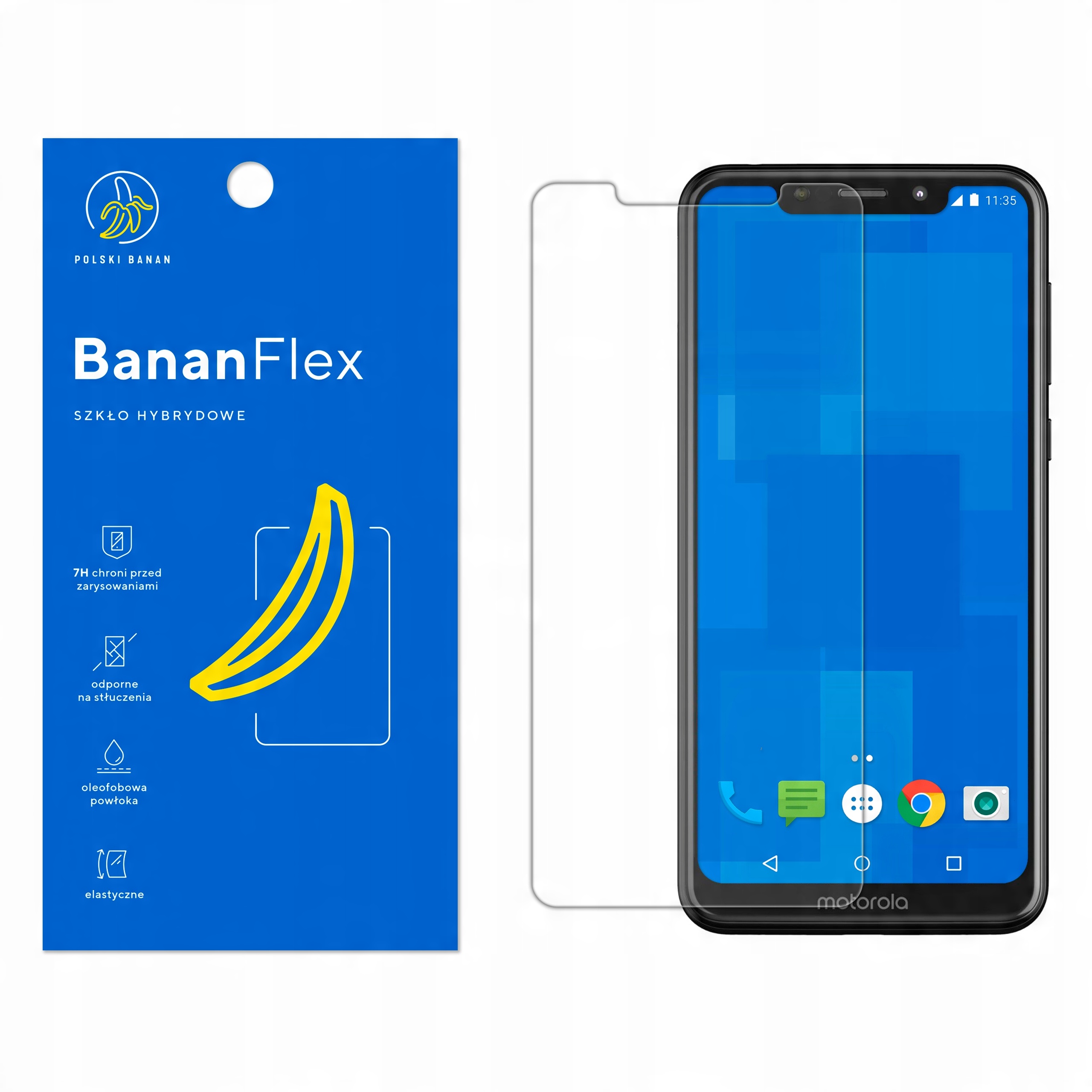 

Szkło Hybrydowe 7H Polski Banan do Motorola One