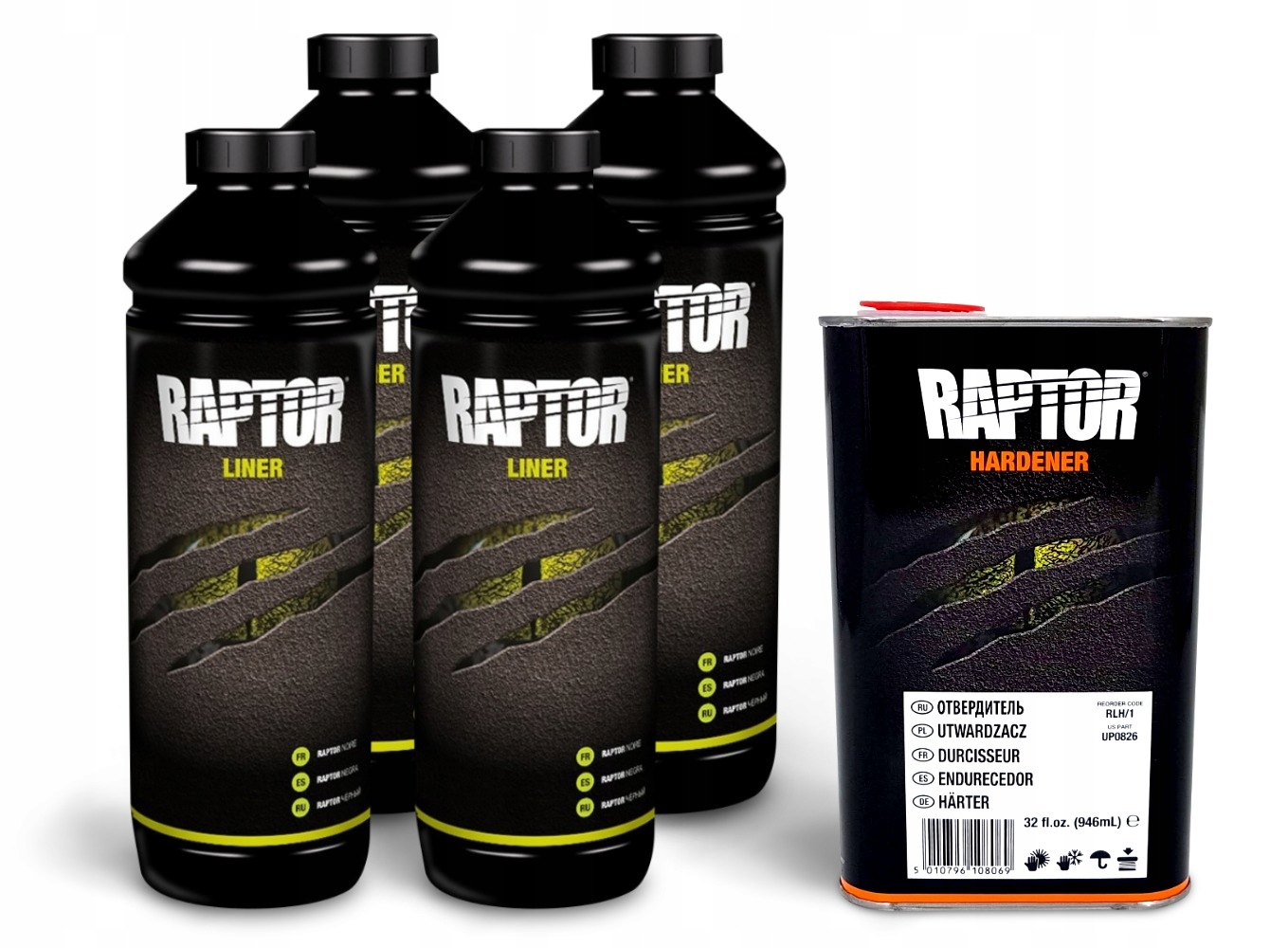 U-половина RAPTOR агент защиты черный 4 шт. - 3,79 л