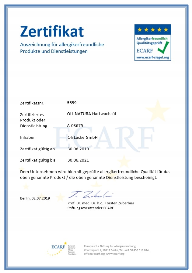 Olej Twardy do blatów Oli-Natura BEZBARWNY 1 L Pojemność 1 l