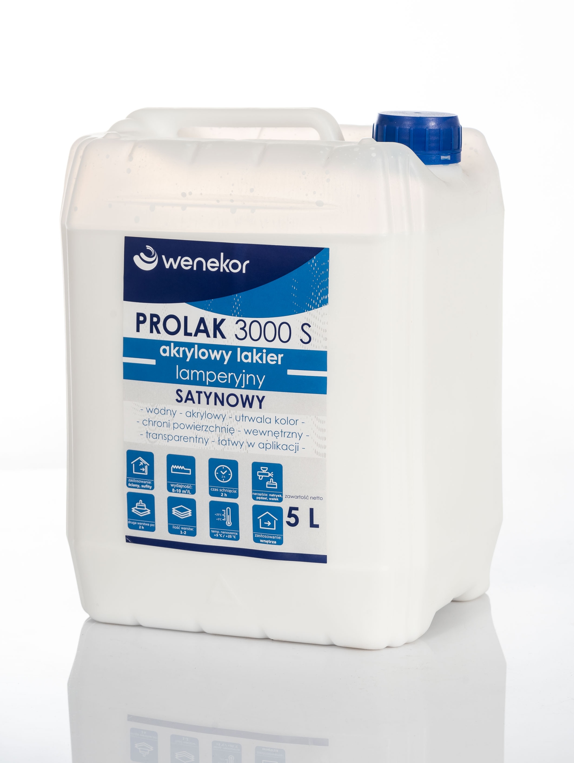 Lakier Akrylowy Lamperyjny do ścian Satyna 10 L