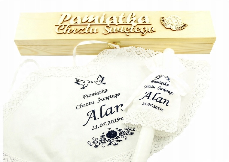 

Szatka Do Chrztu Świeca I Pudełko Haft Glamour