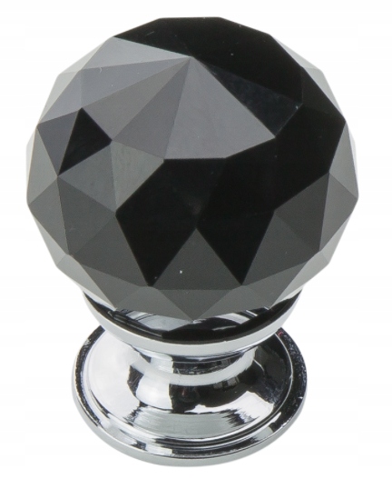 GAŁKA MEBLOWA KRYSZTAŁ KULA DUŻA fi30 CHROM/CZARNY