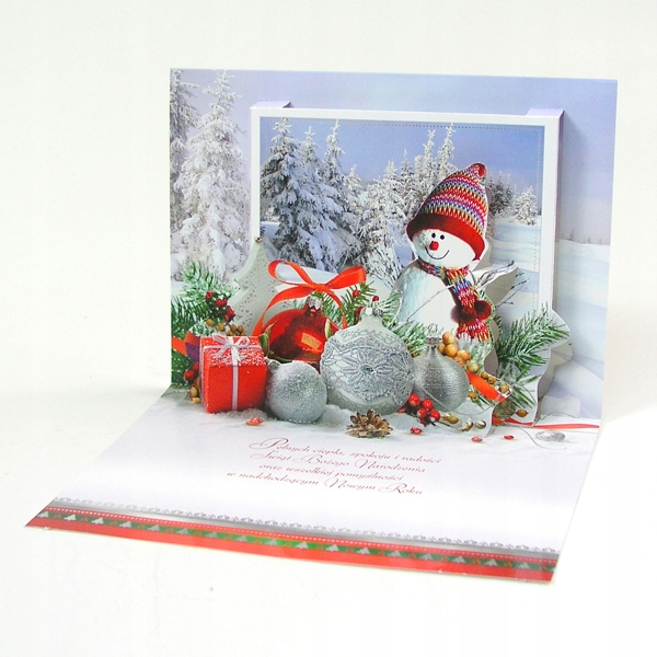 KARNET LAURKA KARTKA Boże Nardzenie PRZESTRZENNA