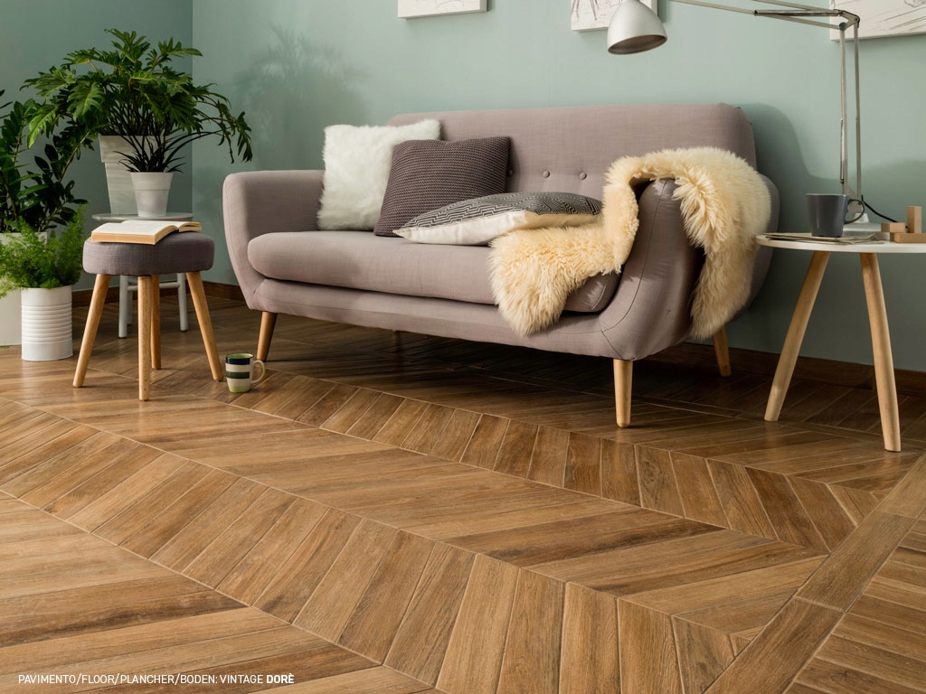 GRES PŁYTKI CHEVRON VINTAGE RONDINE BRUNE DORE JODEŁKA FRANCUSKA Długość 41 cm