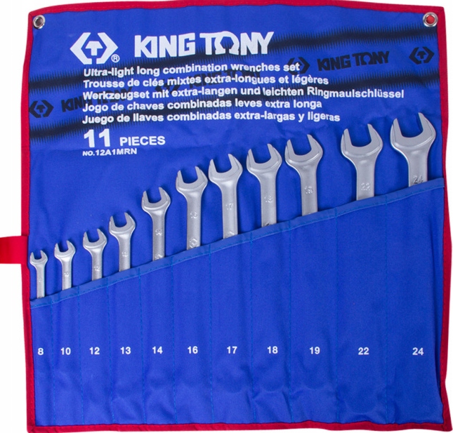 Očkoploché kľúče Veľmi Dlhé 8-24 mm King Tony 11ks Puzdro 12A1MRN