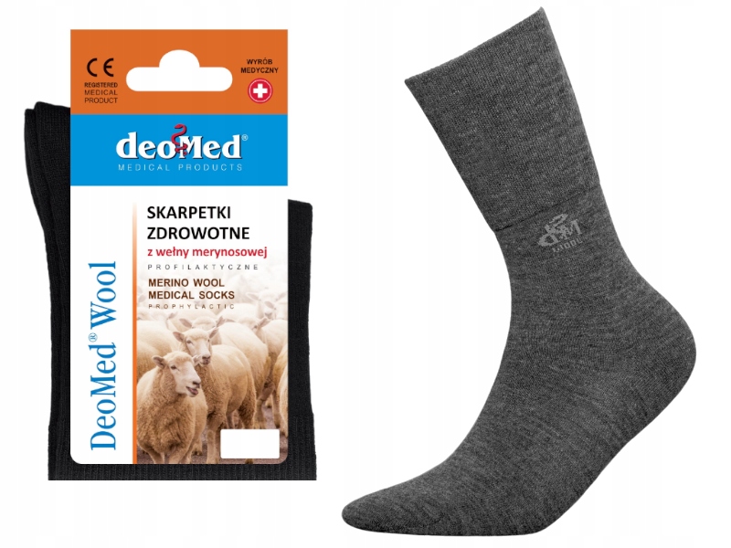 

Skarpety z wełną merynosową DeoMed Wool s43-46