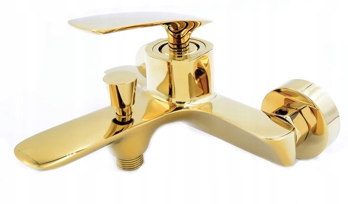 

Tony Złota Bateria Wannowa Długa Wylewka Kran